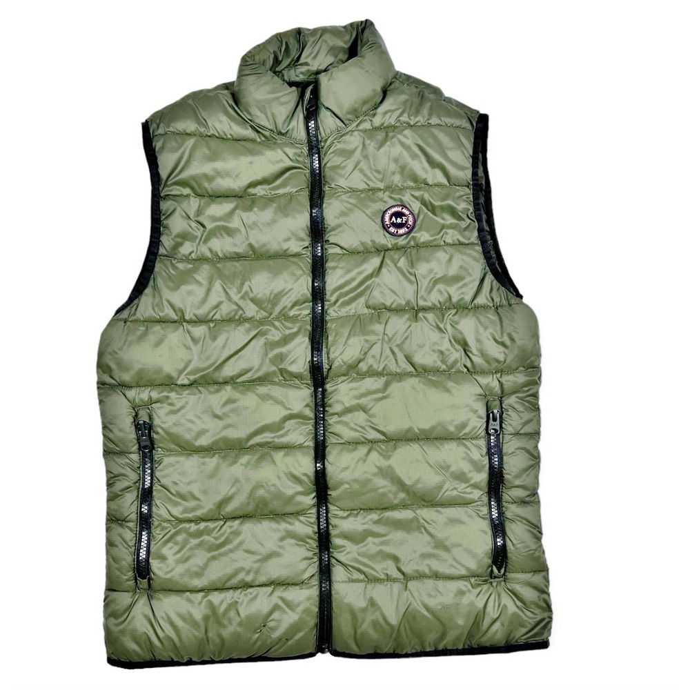 Abercrombie & Fitch Green Puffy Y2K Vest